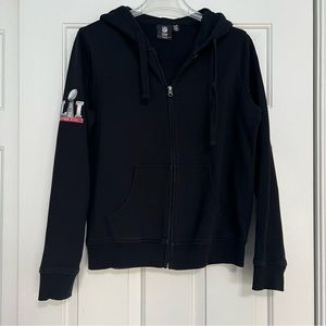 NFL Team Apparel Super Bowl 51 LI Logo Women's Black Zip Up Hoodie -  Large